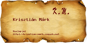Krisztián Márk névjegykártya