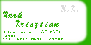 mark krisztian business card